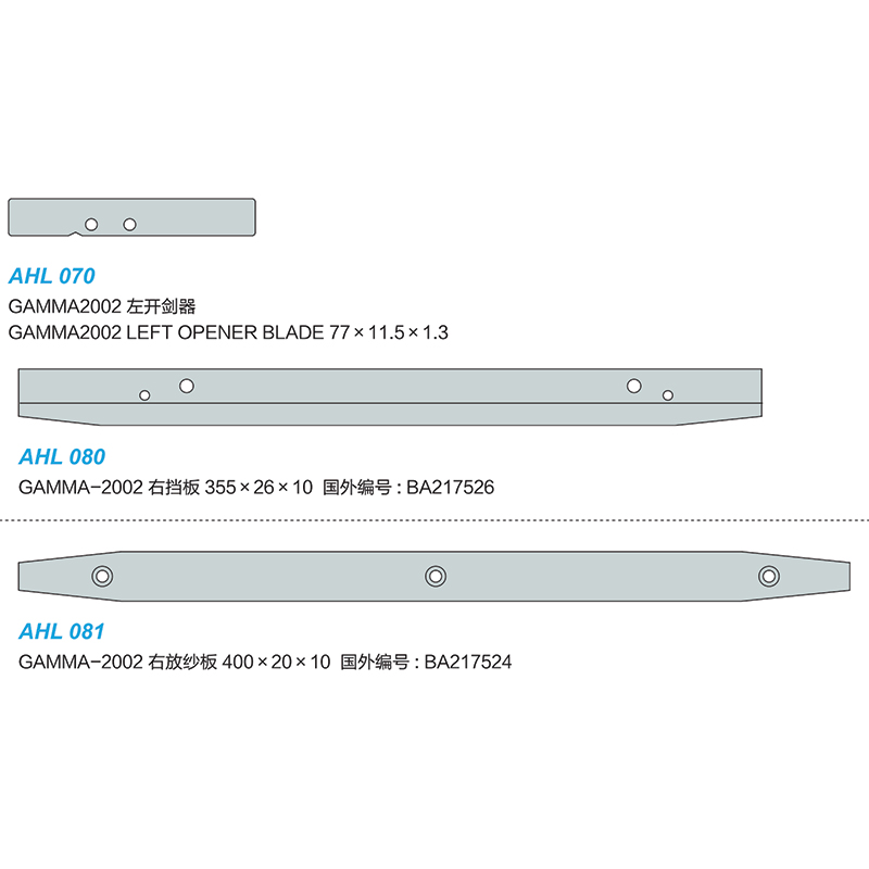 AHL 049 / AHL 050 GAMMA 2002 / AHL 051 / AHL 052 GAMMA 2002